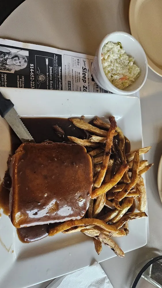 Hot Beef Sandwich & Fries with Gravy